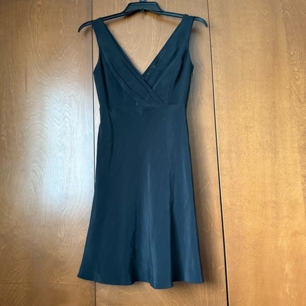 Ann Taylor Elegant Black SILK Sleeveless, V Neck Dress, Side Zip NWT Ret $198